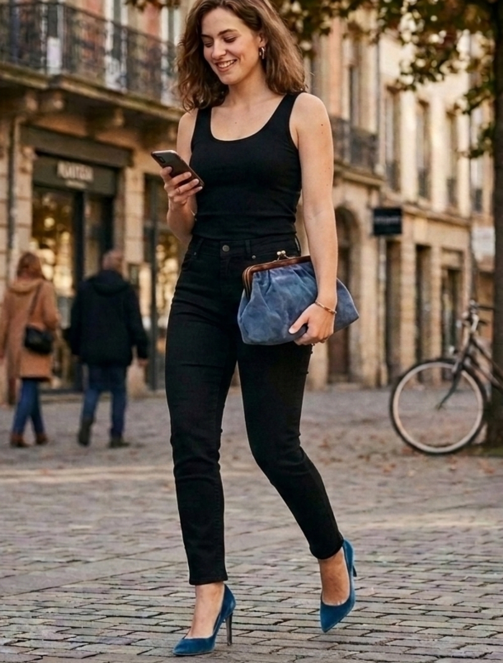 70s 80s Vintage ITALIAN Suede Clutch